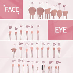 MAANGE Professional Makeup Tools Kit 30PCS Foundation Makeup Brush Set 15PCS Makeup Sponge Removal Puff Cleaning Bowl for Travel - Jess Deals