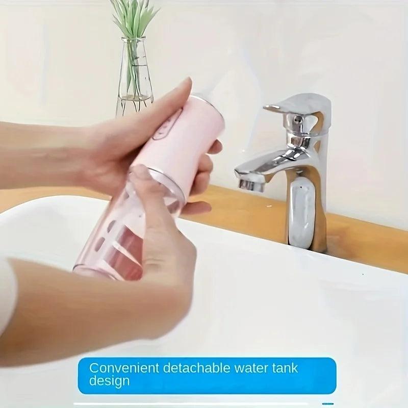 USB Portable Oral Irrigator Water Flosser Dental Water Jet Tools Pick Cleaning Teeth 200ML 4 Nozzles Mouth Oral Cleaning Agents - Jess Deals