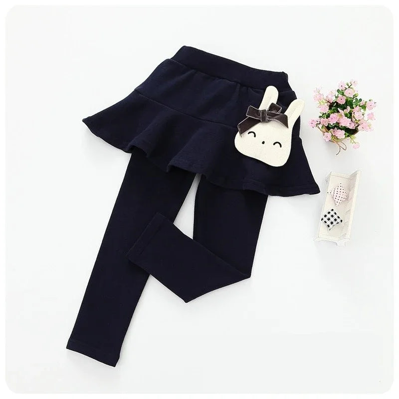 New Cotton Baby Girls Leggings Lace Princess Skirt-pants Spring Autumn Children Slim Skirt Trousers for 2-7 Years Kids Clothes