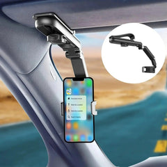 Car Phone Holder, Multifunctional 360 Degree Rotating Rearview Mirror, Seat Clip Holder, 4.0-6.1 Inch Mobile GPS Holder - Jess Deals