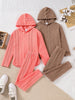Children's Clothing (Spring and Autumn) Fashion Girls' Set - Orange+Deep Khaki Knitted Hoodie+Knitted Sports Pants 2 Sets