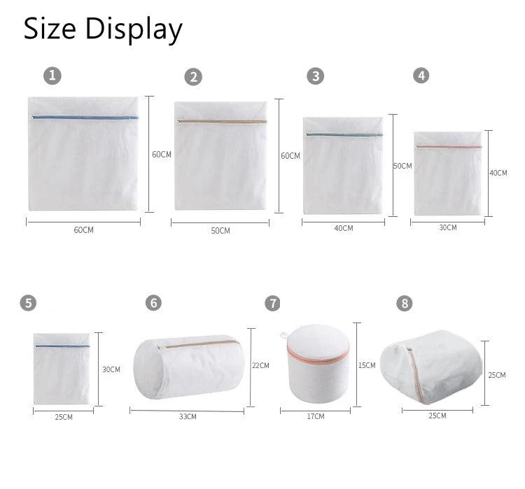 White Durable Large Washing Laundry Bag Mesh Organizer Net Dirty Bra Socks Underwear Shoe Storag Wash Machine Cover Clothes - Jess Deals