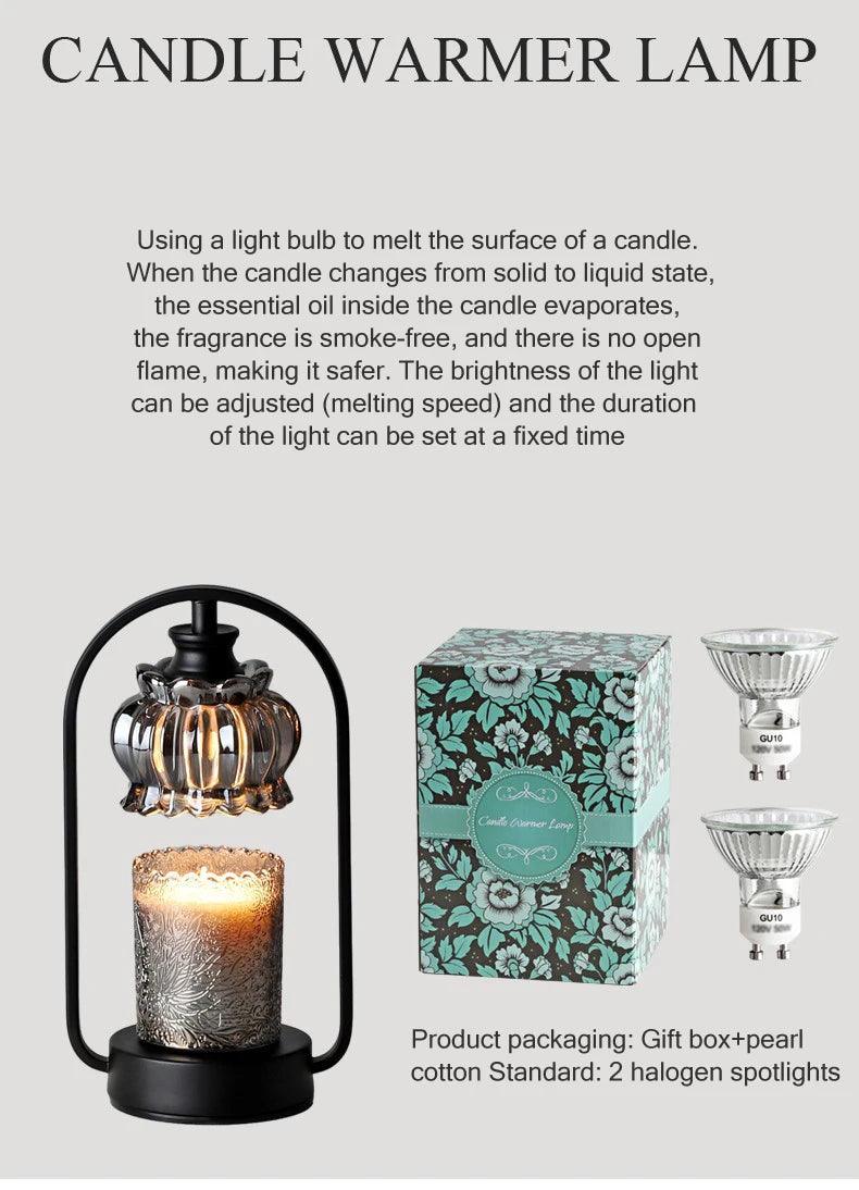 Aromatherapy Wax Melting Lamp Large Black Morden Atmosphere Dimmable Candle Warmer Lamp Glass Candle Light Warmer