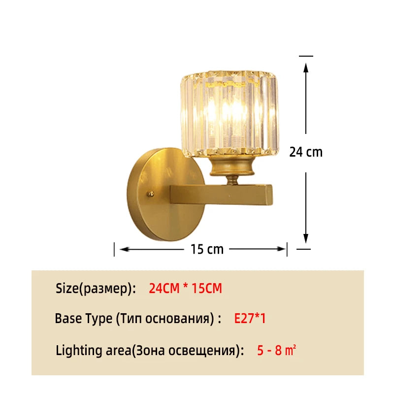 Wall Lamp Bedroom Postmodern Living Room Creative Corridor Nordic Stairs Crystal Glass Aisle Room Lamps Wall Decor Living Room