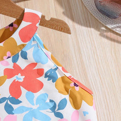 Girls Printed Sleeveless Top And Solid Color Outfit - Jess Deals