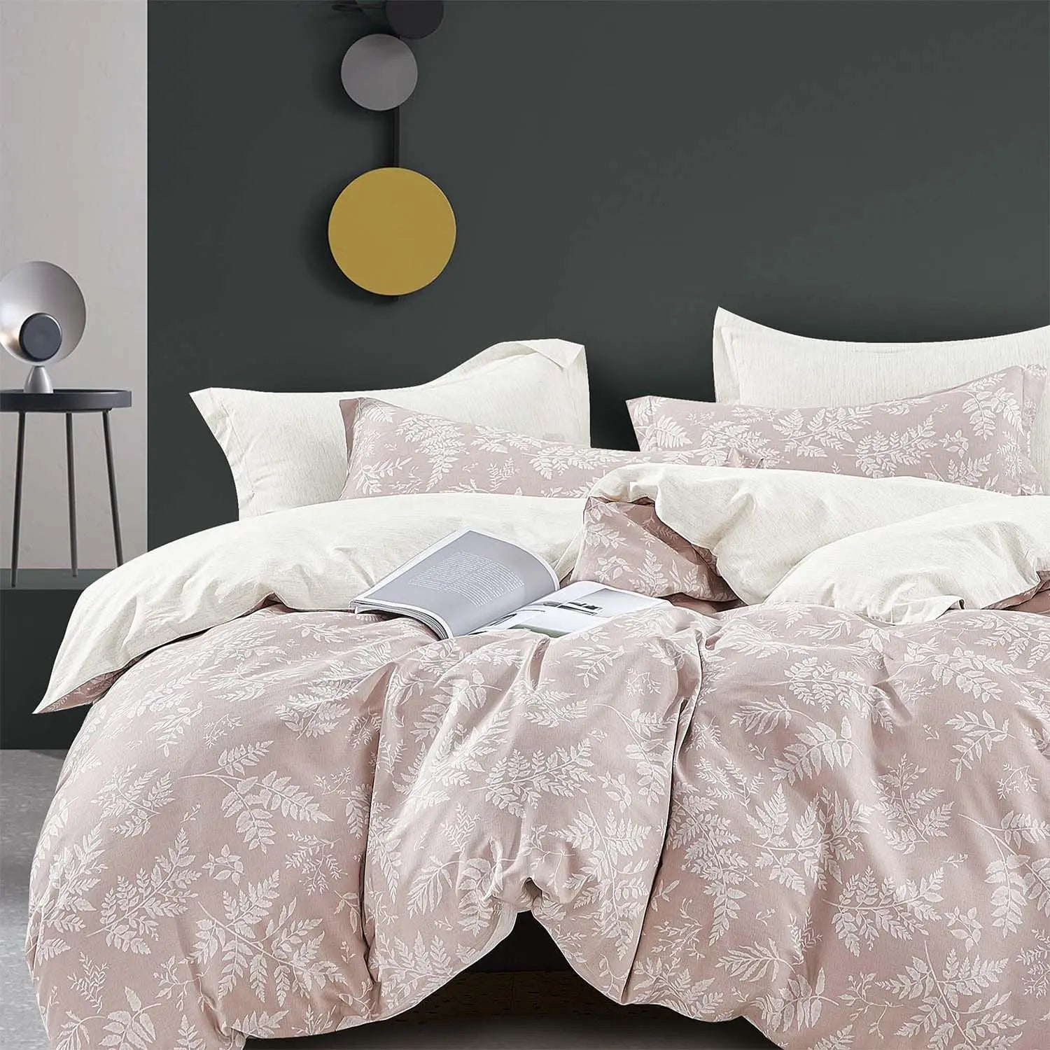 Lightweight 3-piece Quilts Bedding Sets Red Blue Floral Prints Double Sided Quilt Cover Set