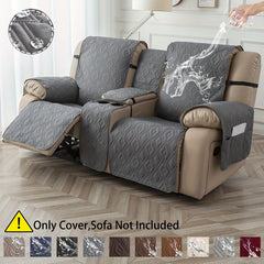 Waterproof Diamond Grid Pattern Recliner Loveseat Center Console Sofa Cushion Cover Non Slip Removable Couch Slipcover