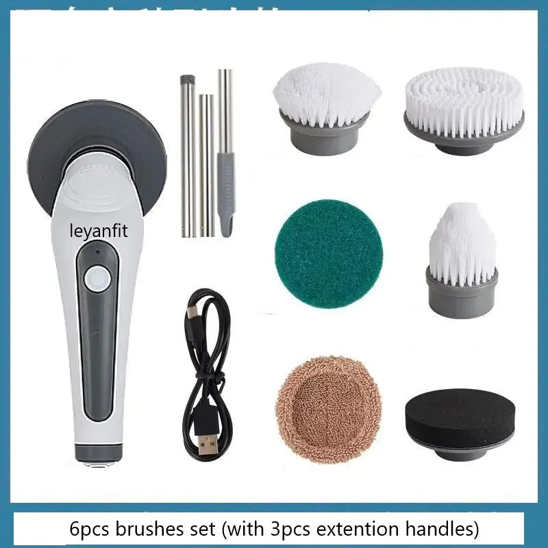 IPX8 Waterproof 6 in 1 Electric Cleaning Brush Electric Spin Scrubber