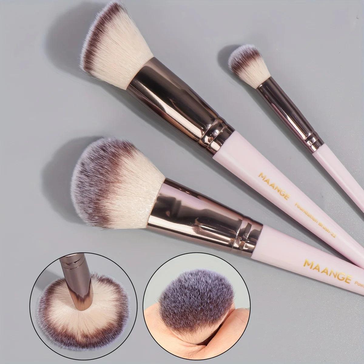 MAANGE 30pcs Professional Makeup Brush Set Foundation Concealers Eye Shadows Powder Blush Blending Brushes Beauty Tools with Bag - Jess Deals