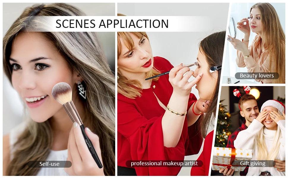 MAANGE 18 Pieces Professional Makeup Brush Facial Foundation Powder Blush Brushes Eyeshadow Flawless Brushes For Women Cosmetic - Jess Deals