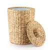 3 Gallons Wicker Woven Waste Basket with Lid  Handwoven