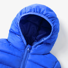 Kid Boy/Kid Girl Lightweight Zipper Solid Hooded Coat