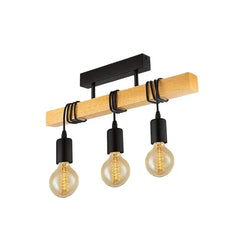 Retro Chandelier Ceiling Light Wood Art Winding Ceiling/Hanging Lamps for Living Room Dining Room Bedroom