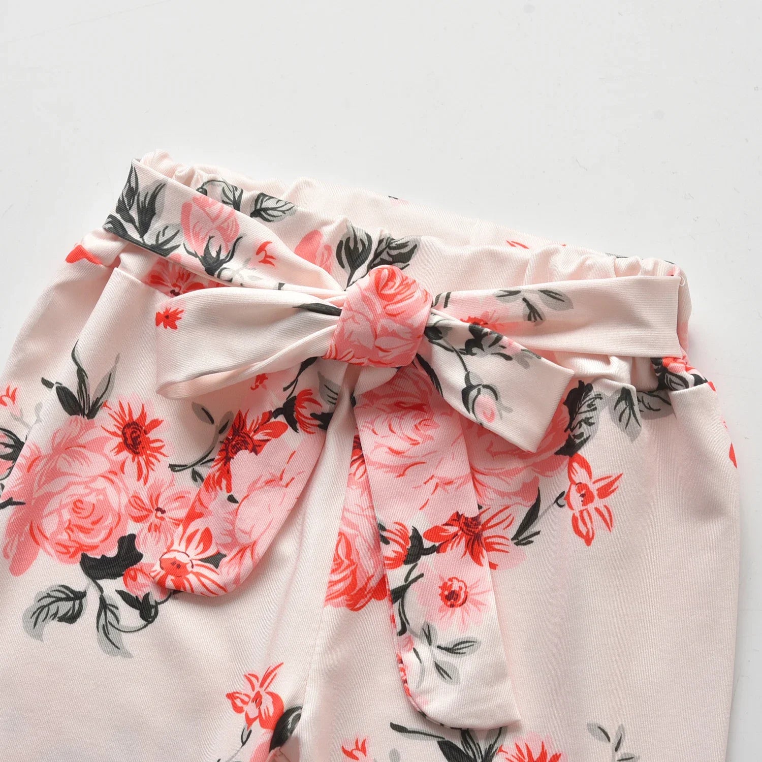 Newborns Infant Baby Girl 3pcs Clothing Set Cute Ruffle Trim Romper Top and Floral Pants Hairband Long Sleeve Outfit for Girls