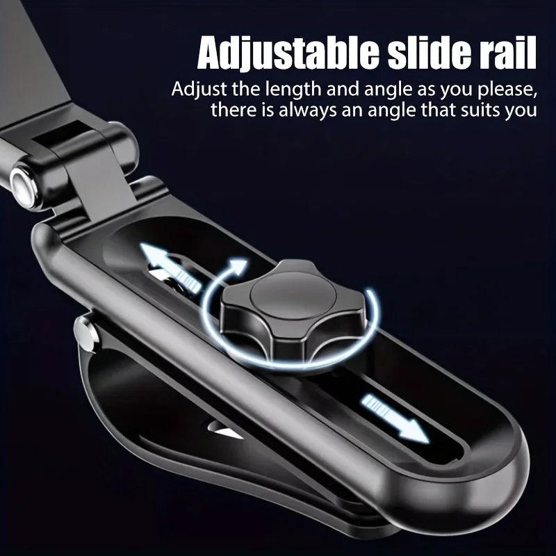 Car Phone Holder, Multifunctional 360 Degree Rotating Rearview Mirror, Seat Clip Holder, 4.0-6.1 Inch Mobile GPS Holder - Jess Deals