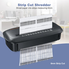 Bonsaii Paper Manual Reversal 8-Sheet Strip Cut Shredder for Home Use, CD/Credit Card Shredder Machine with 3.4 Gallons