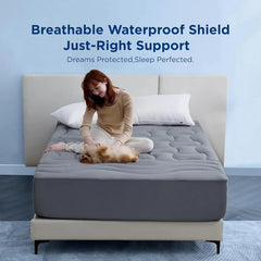 Bedsure Twin Mattress Pad Waterproof - Thick Quilted Fitted Soft Mattress Topper for Twin Size Bed, Breathable Mattress Cover Pa