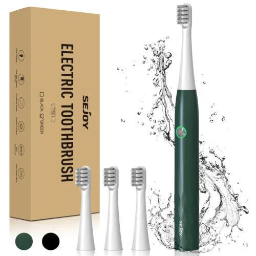 Sejoy Sonic Electric Toothbrush for Adults Rechargeable 5 Cleaning Modes Ultra Sonic Toothbrush with 12 Brush Heads Smart Timer - Jess Deals