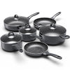 Induction Cookware Pots and Pans Set 10 Piece, BEZIA Dishwasher Safe Nonstick Cooking Pans, Stay-Cool Bakelite Handle - Jess Deals