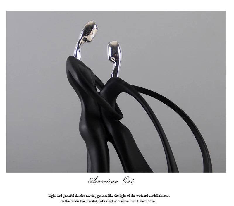 Nordic Art Dancing Couple Resin Figure Ornaments Figurines Home Decoration Accessories for Living Room Ornaments for Home Decor - Jess Deals