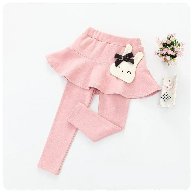 New Cotton Baby Girls Leggings Lace Princess Skirt-pants Spring Autumn Children Slim Skirt Trousers for 2-7 Years Kids Clothes