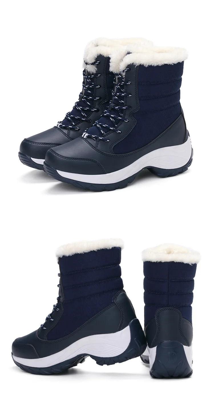 Women's Boots Snow Soft Shoes Women Platform Ladies Shoes Fashion Mid High Boots Plus Size Winter Girls Boots Botas Mujer - Jess Deals