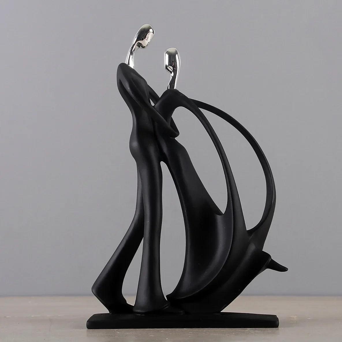 Nordic Art Dancing Couple Resin Figure Ornaments Figurines Home Decoration Accessories for Living Room Ornaments for Home Decor - Jess Deals