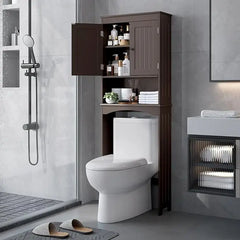 Maximize Bathroom Space with Over The Toilet Storage Cabinets Featuring Open and Adjustable Shelves