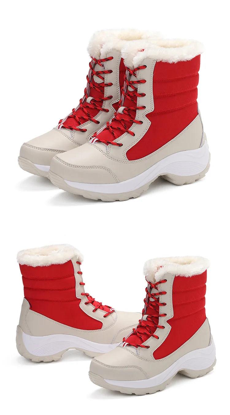 Women's Boots Snow Soft Shoes Women Platform Ladies Shoes Fashion Mid High Boots Plus Size Winter Girls Boots Botas Mujer - Jess Deals
