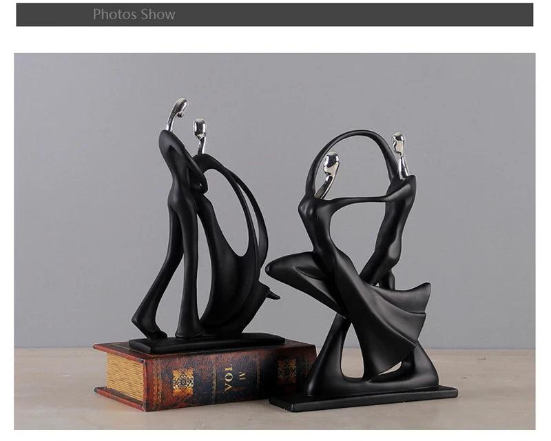 Nordic Art Dancing Couple Resin Figure Ornaments Figurines Home Decoration Accessories for Living Room Ornaments for Home Decor - Jess Deals