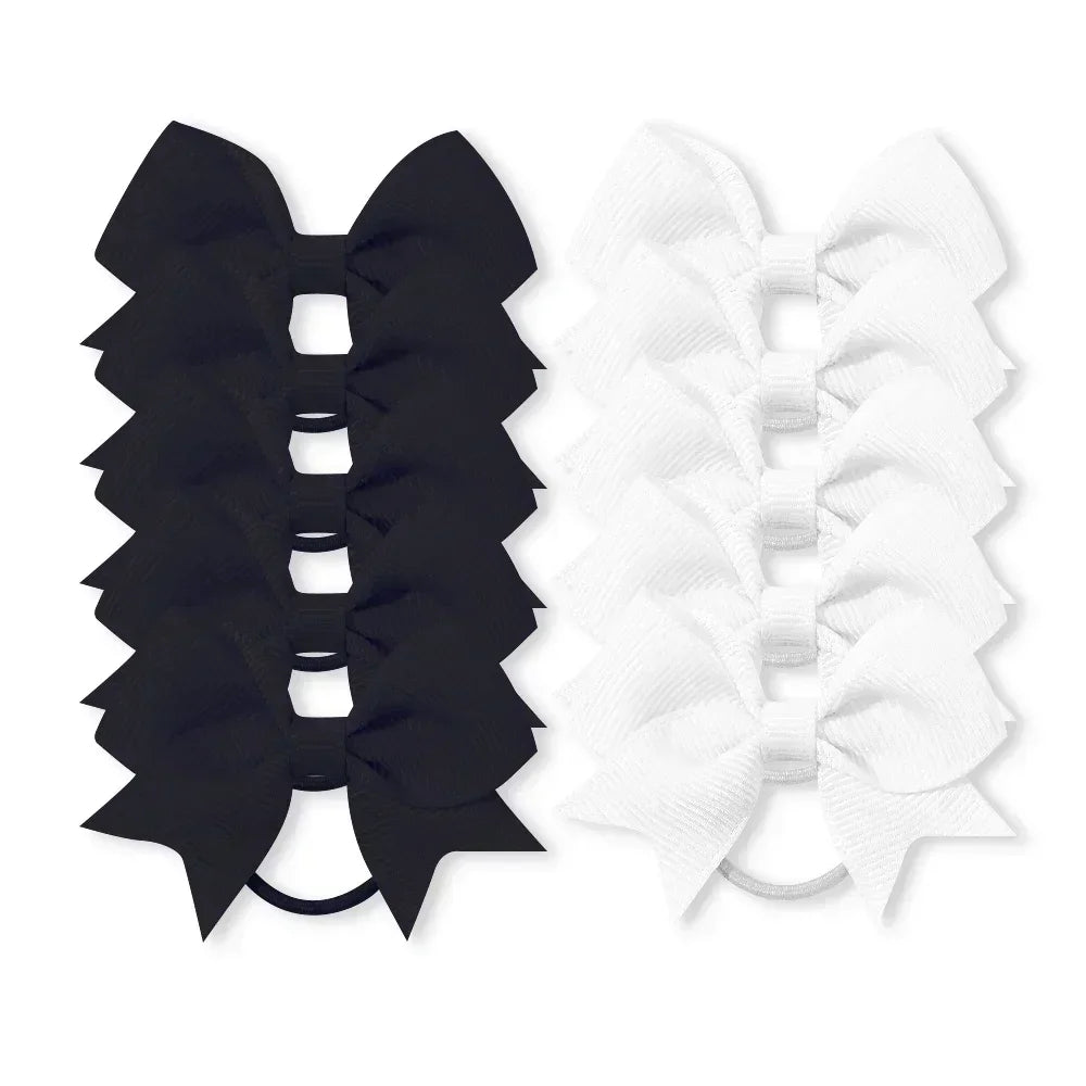 10Pcs Bows Elastic Hair rubber band Hair Ties Ribbon Pigtail Grosgrain Hair accessories girl Baby Gift bands for children