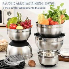 8pcs Mixing Bowls with Airtight Lids Stainless Steel