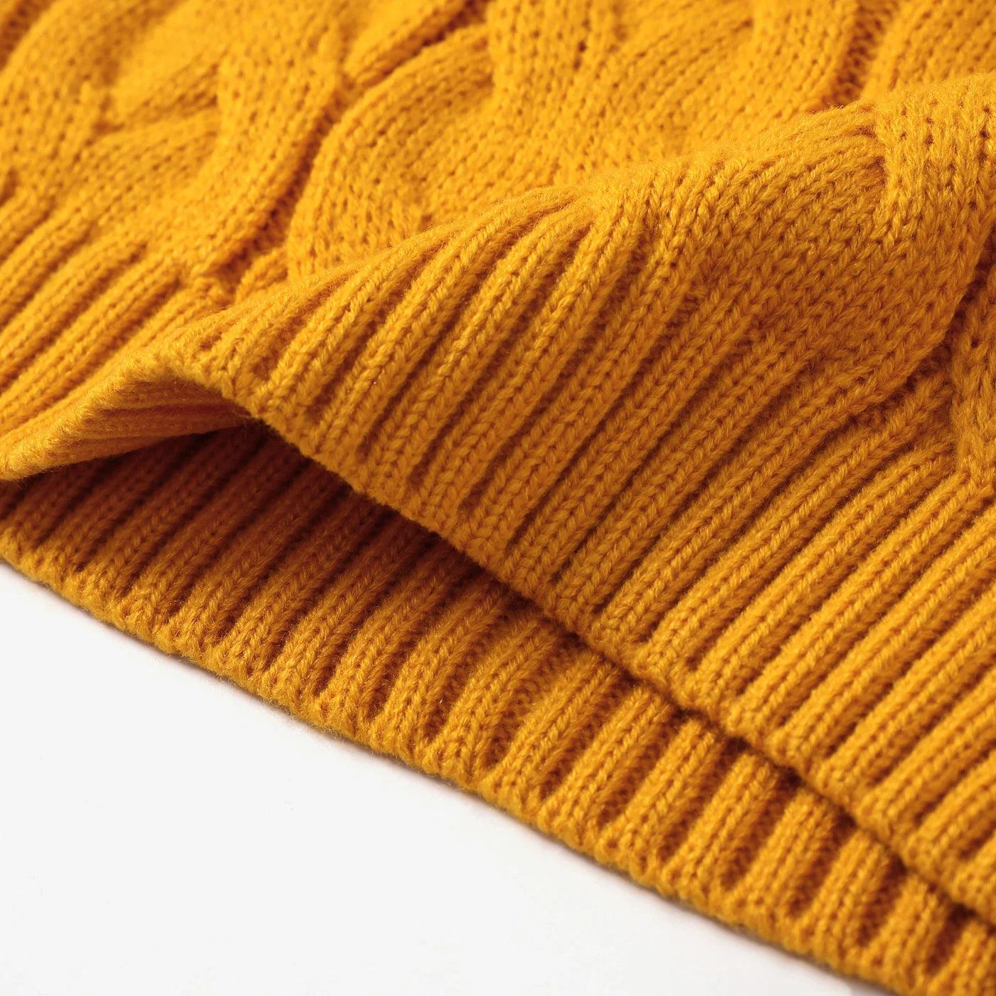 Toddler Girl/Boy Solid Cable Knit Turtleneck Sweater - Jess Deals