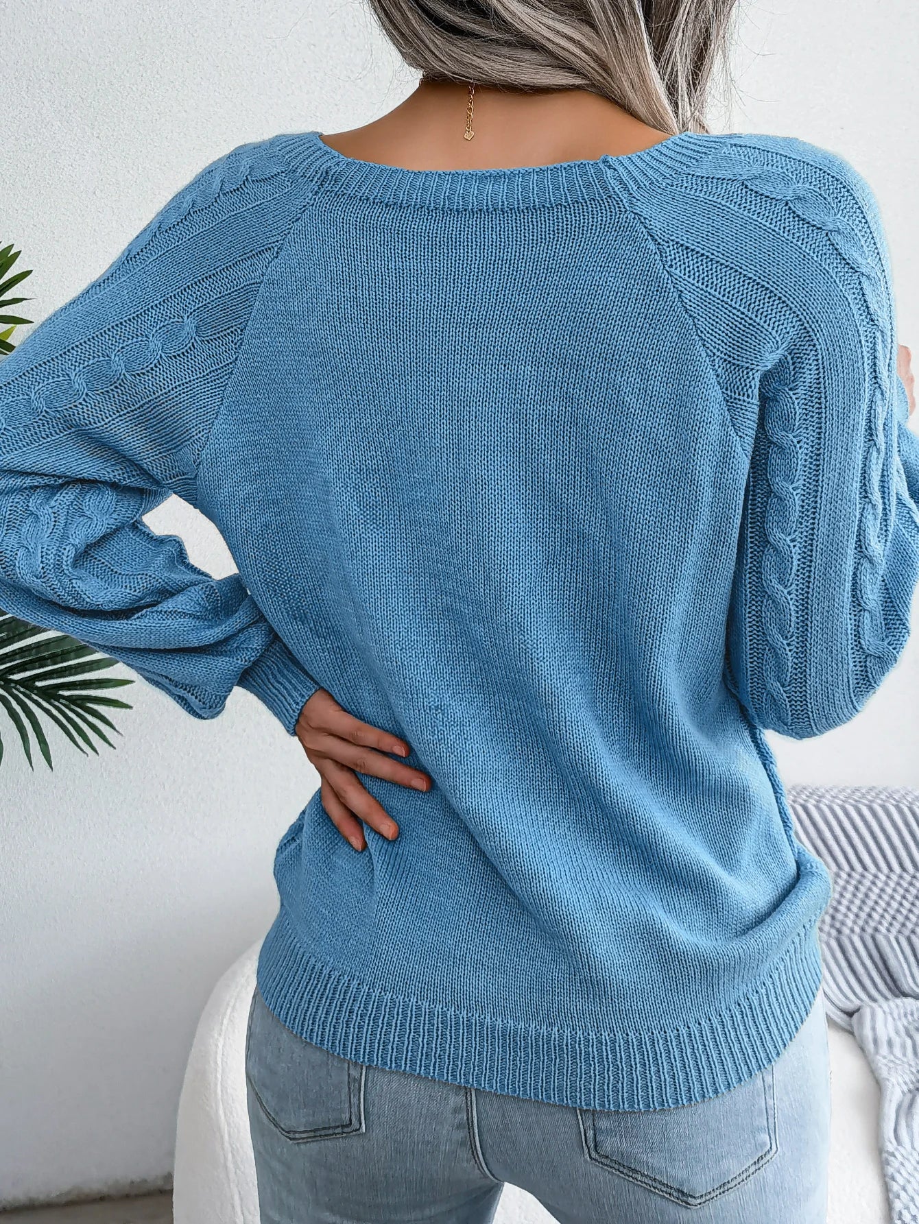 Women Casual Square Collar Buttons Long Sleeve Knitted Pullovers And Sweaters For Autumn Winter 2023