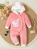Autumn And Winter Baby Sweet Cute Bunny Embroidery Onesie Comfortable Soft Silver Fox Velvet Long Sleeve Trousers Ha Clothing