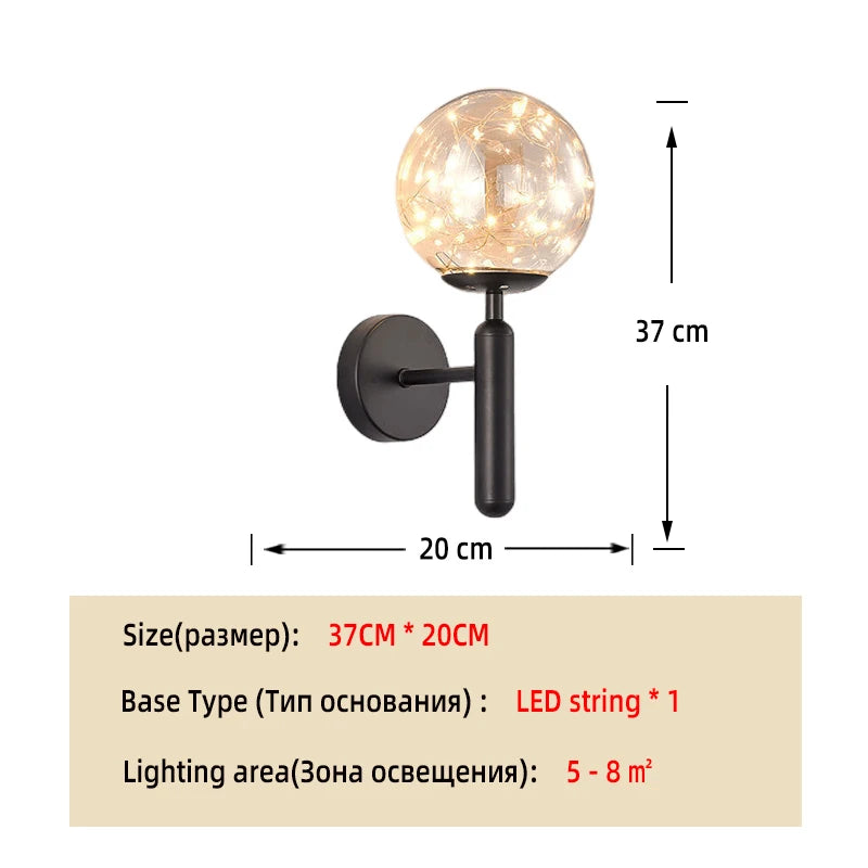 Wall Lamp Bedroom Postmodern Living Room Creative Corridor Nordic Stairs Crystal Glass Aisle Room Lamps Wall Decor Living Room