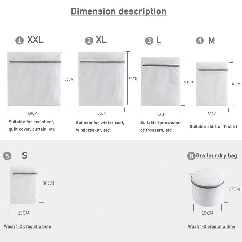 White Durable Large Washing Laundry Bag Mesh Organizer Net Dirty Bra Socks Underwear Shoe Storag Wash Machine Cover Clothes - Jess Deals
