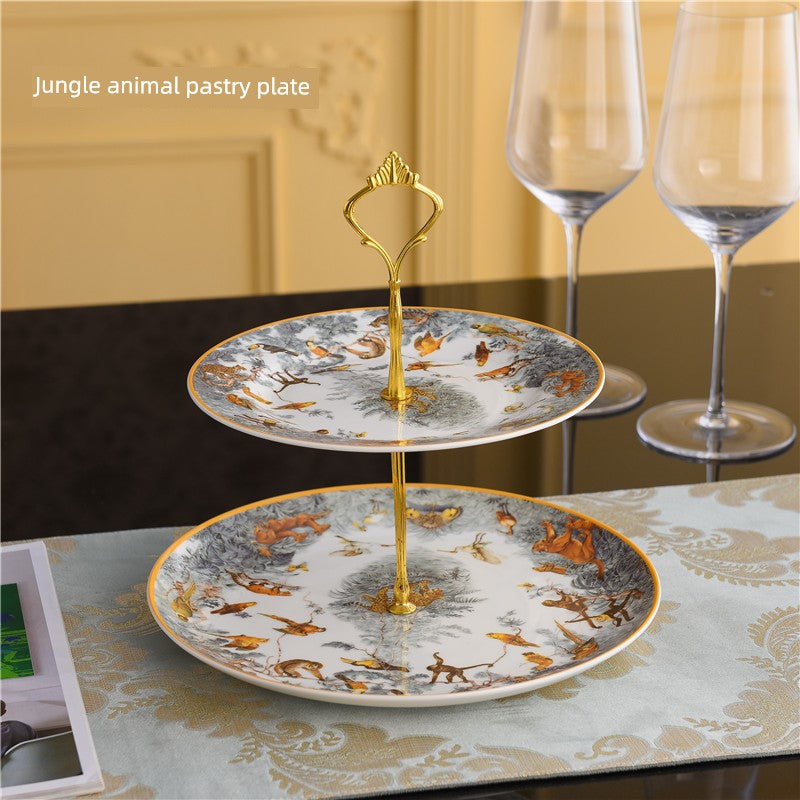 Continental Cuisine Tableware Steak Plate Equatorial Jungle Moving Ceramic Western Plate Coffee Set Model Room Club