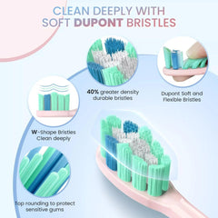 Sejoy Sonic Electric Toothbrush for Adults Rechargeable 5 Cleaning Modes Ultra Sonic Toothbrush with 12 Brush Heads Smart Timer - Jess Deals