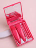 5pcs Travel Size Makeup Brushes Set Mini Makeup Brushes, Small Complete Function Cosmetic Brushes Kit With Case And Mirror Perfe - Jess Deals