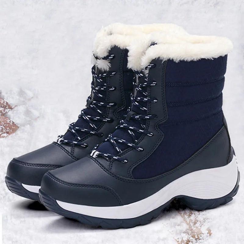 Women's Boots Snow Soft Shoes Women Platform Ladies Shoes Fashion Mid High Boots Plus Size Winter Girls Boots Botas Mujer - Jess Deals
