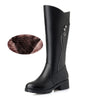WOIZGIC Women's Genuine Leather Female Ladies Boots Platform Snow Wool Plush Fur Warm Winter Mid Heel Zipper