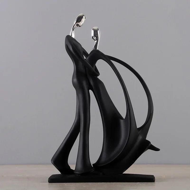 Nordic Art Dancing Couple Resin Figure Ornaments Figurines Home Decoration Accessories for Living Room Ornaments for Home Decor - Jess Deals