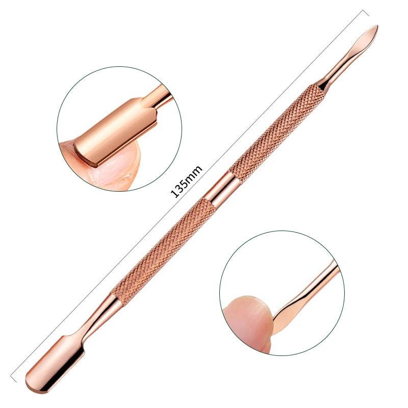 1pcs Double-ended Stainless Steel Cuticle Pusher Dead Skin Push Remover For Pedicure Manicure Nail Art Cleaner Care Tool - Jess Deals