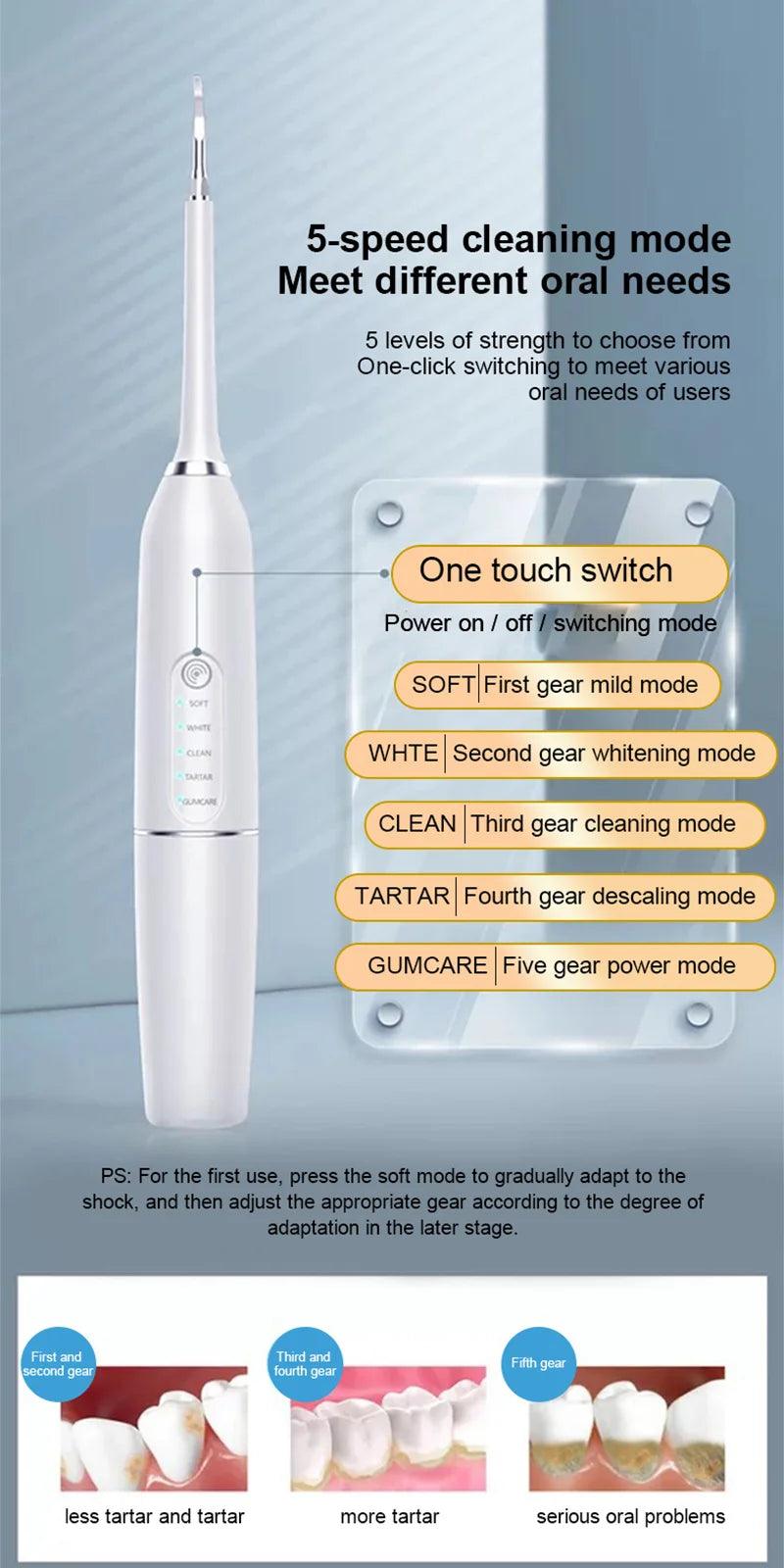 Ultrasonic Electric Toothbrushes Sonic Waterproof USB Charger Tooth Brushes Replacement Timer Dental Calculus Remover - Jess Deals