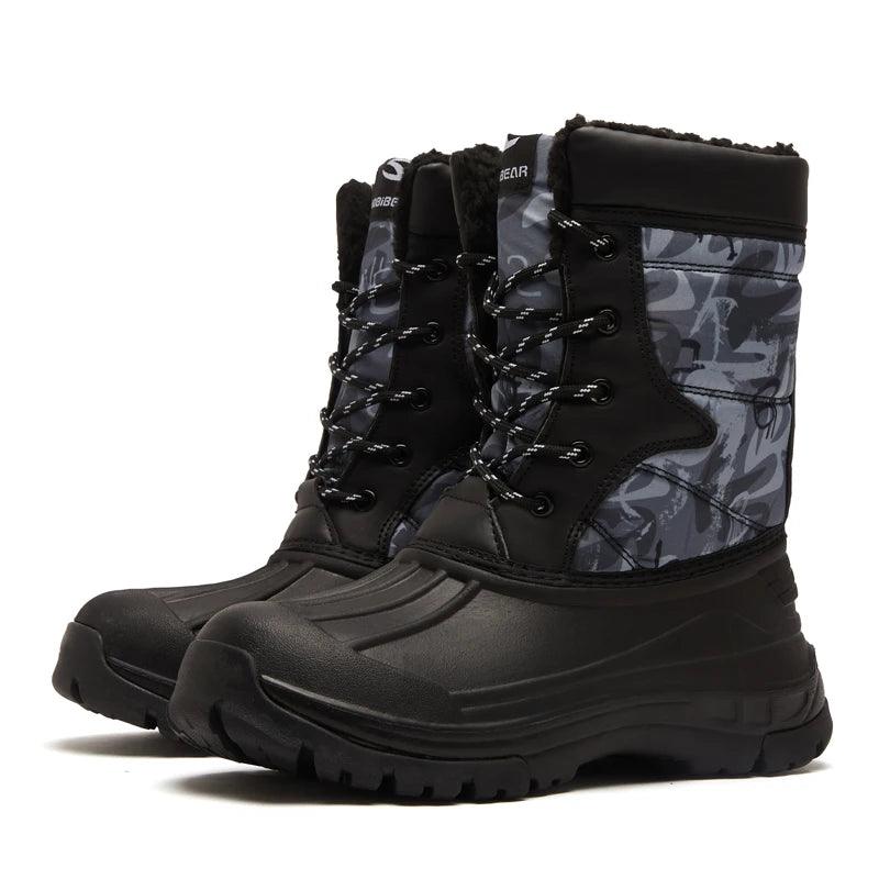 HOBIBEAR Boys Snow Boots with Insulation for Cold Weather Non-Slip Winter Shoes Lace-Up Waterproof Winter Boots - Jess Deals