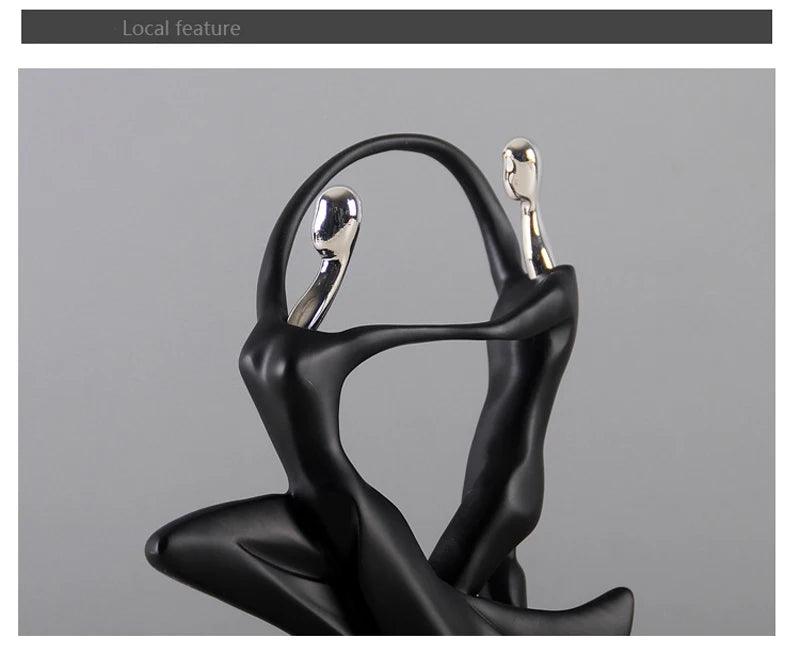 Nordic Art Dancing Couple Resin Figure Ornaments Figurines Home Decoration Accessories for Living Room Ornaments for Home Decor - Jess Deals