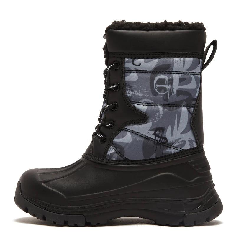 HOBIBEAR Boys Snow Boots with Insulation for Cold Weather Non-Slip Winter Shoes Lace-Up Waterproof Winter Boots - Jess Deals