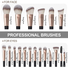 MAANGE 18 Pieces Professional Makeup Brush Facial Foundation Powder Blush Brushes Eyeshadow Flawless Brushes For Women Cosmetic - Jess Deals