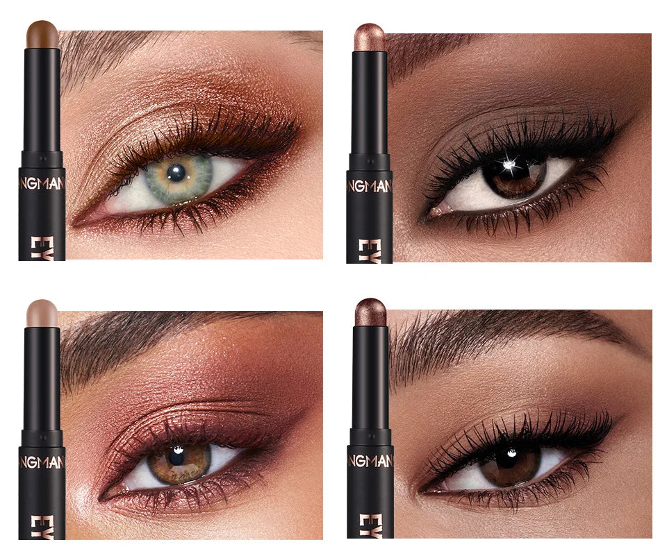 LANGMANNI 16 color pearl eyeshadow stick waterproof long lasting color eyeshadow Face Highlight